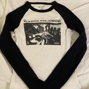 NWOT Brandy Melville Cream and Black Ribbed Top